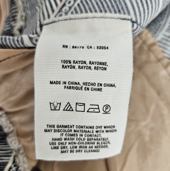 HEI HEI Lourinha Jogger Pants Navy Leaf High Rise Pull On Stretch Waist Medium - Picture 7 of 8